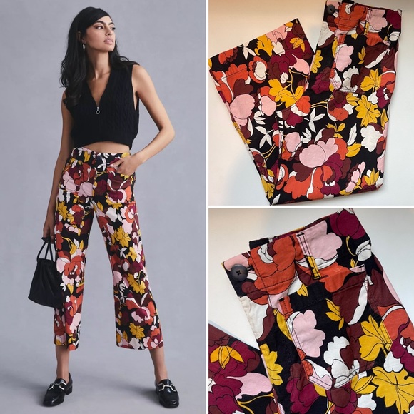 Maeve Pants - Maeve for Anthropologie The Colette Cropped Wide Leg Pants